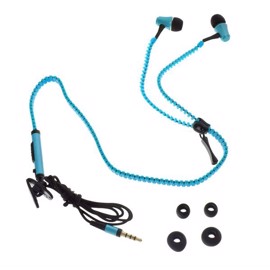 Headset Høretelefoner til iPhone iPad iPod Smartphone - Zipper - Blå